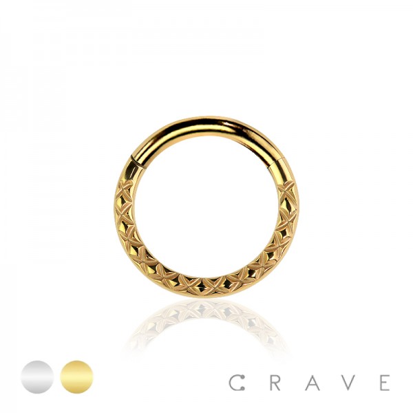 IMPLANT GRADE TITANIUM DIAMOND CUTTING LOOK HINGED SEGMENT RING 